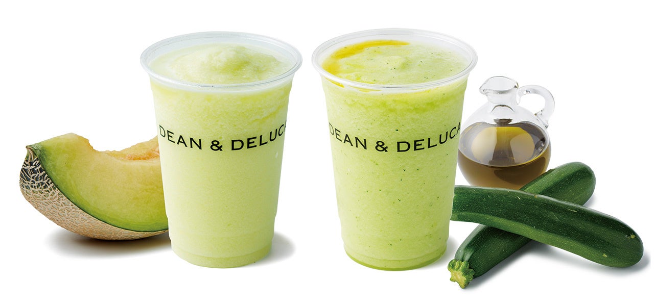 メロンジュース（写真左）、メロン&ズッキーニジュース（写真右）