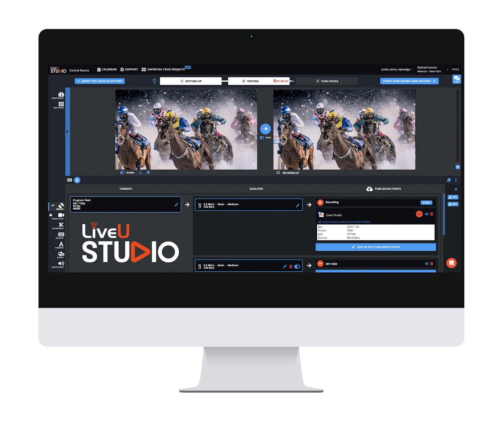 「LiveU Studio」が登場!LRT™をダイレクトにサポートするクラウドIPライブビデオ制作サービスで、ライブプロダクションに革新をもたらす。 「LiveU Studio」が登場!LRT™をダイレクトにサポートするクラウドIPライブビデオ制作サービスで、ライブプロダクションに革新をもたらす。