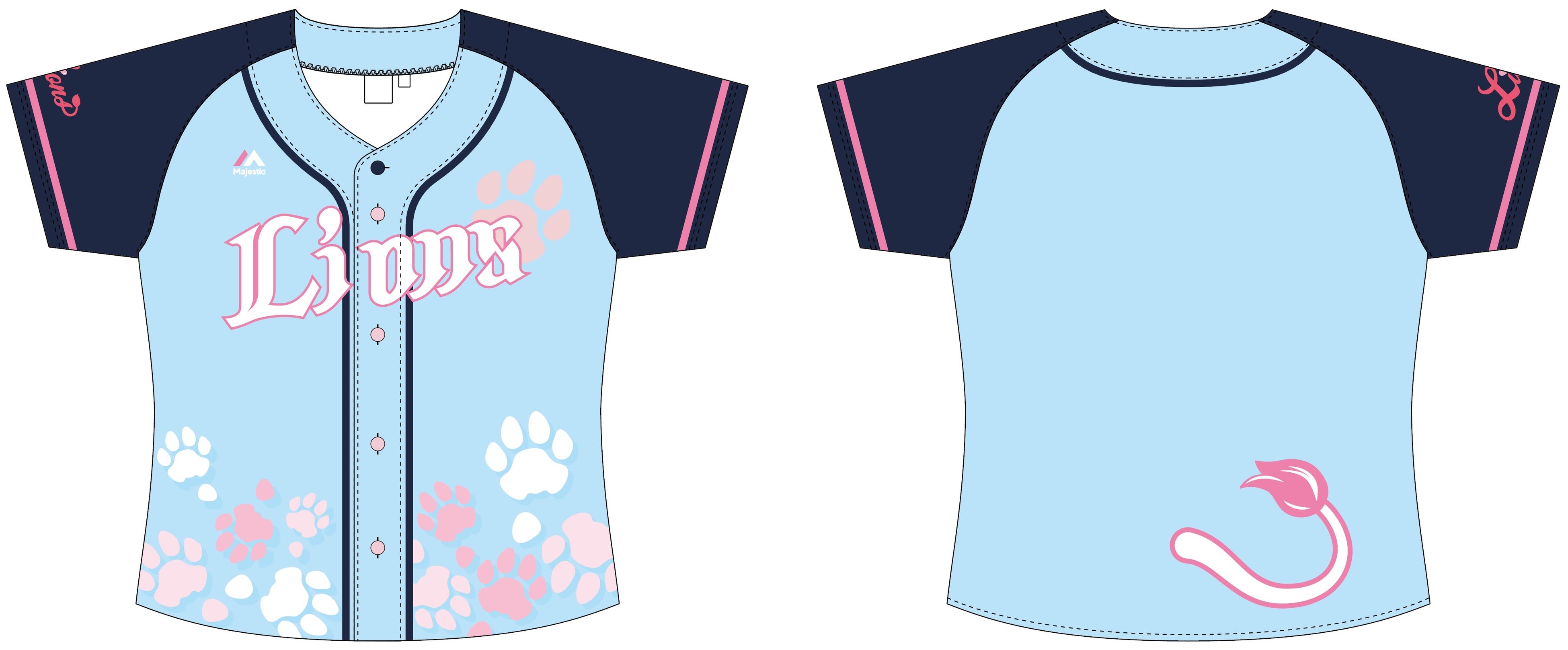 獅子女ユニフォーム(表・裏)