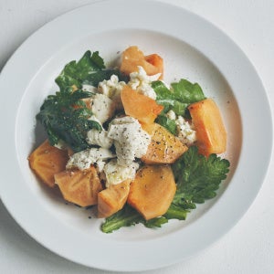 秋　柿モッツァレラ春菊