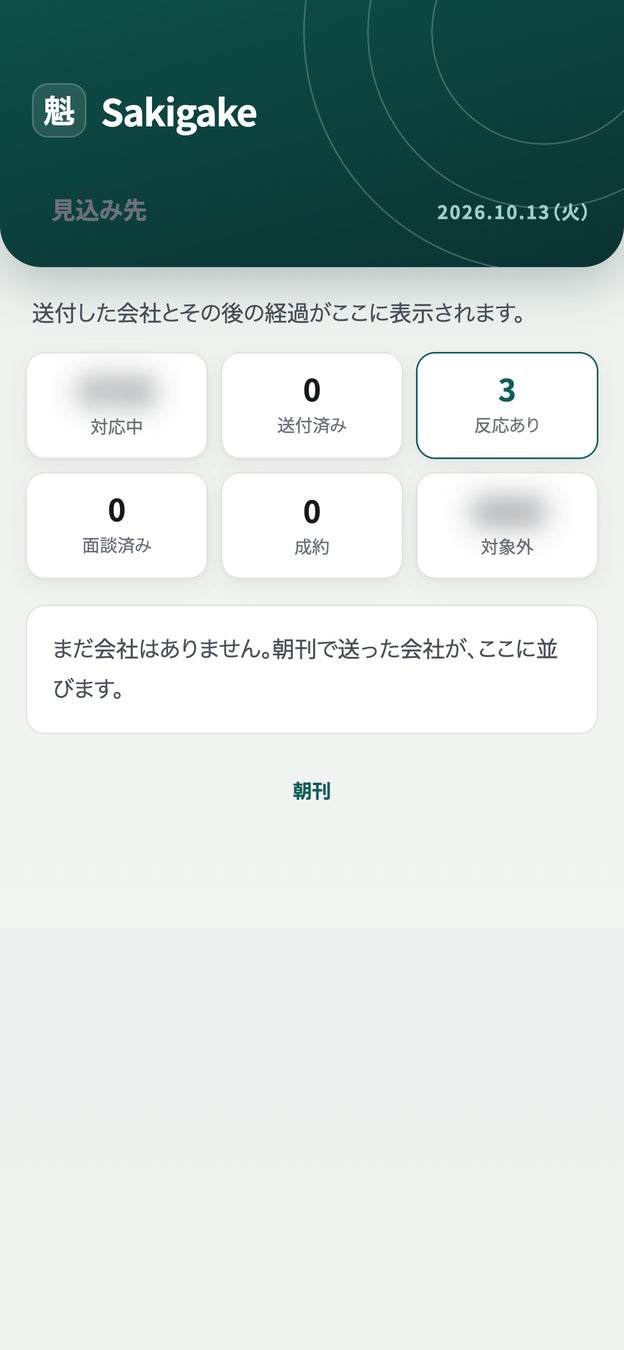 反応があった会社がわかる