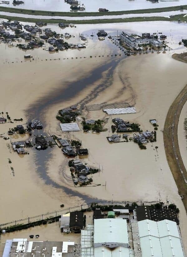 被災地域に面した河川は有明海へ通じている