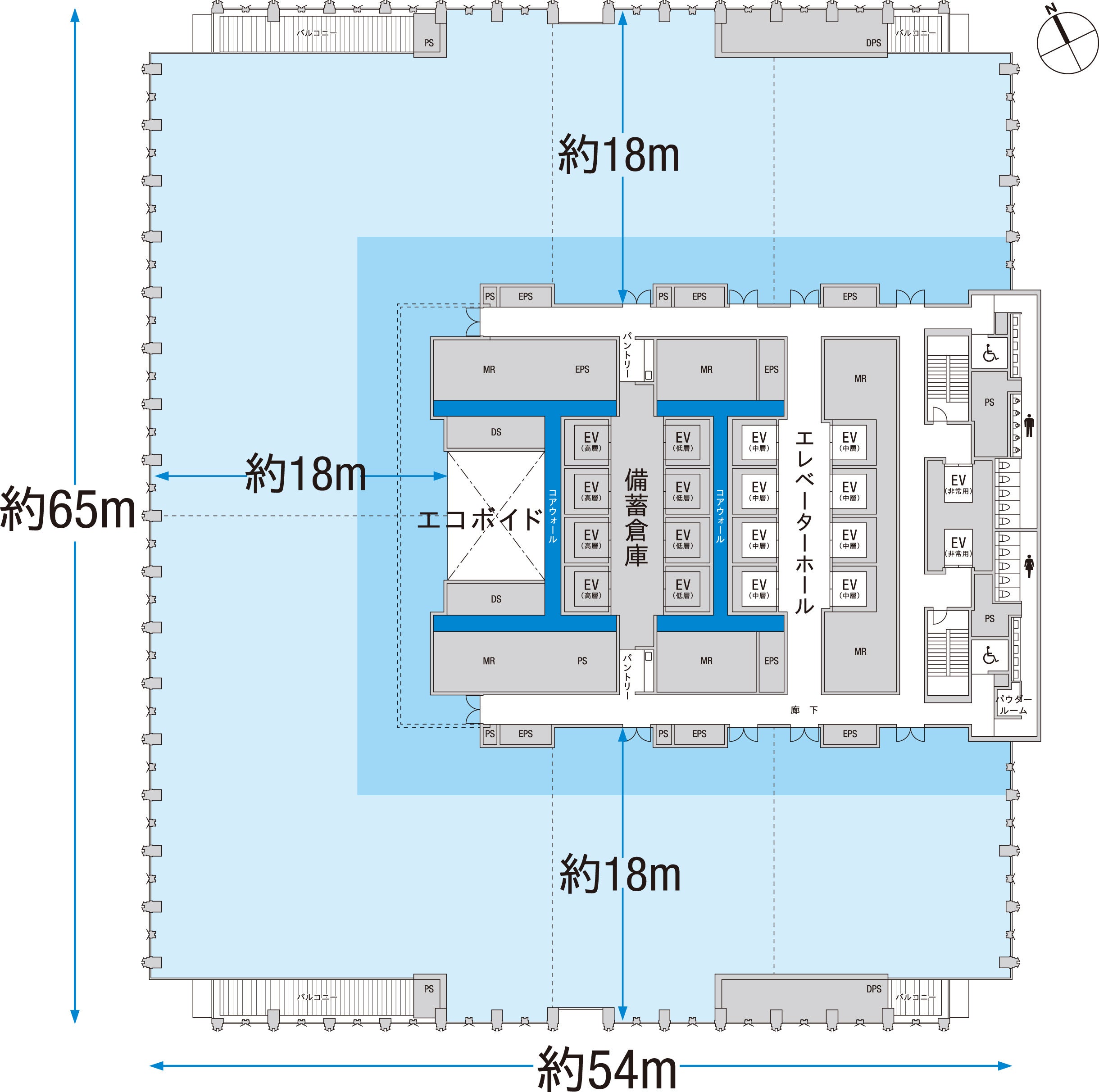 オフィス基準階平面図