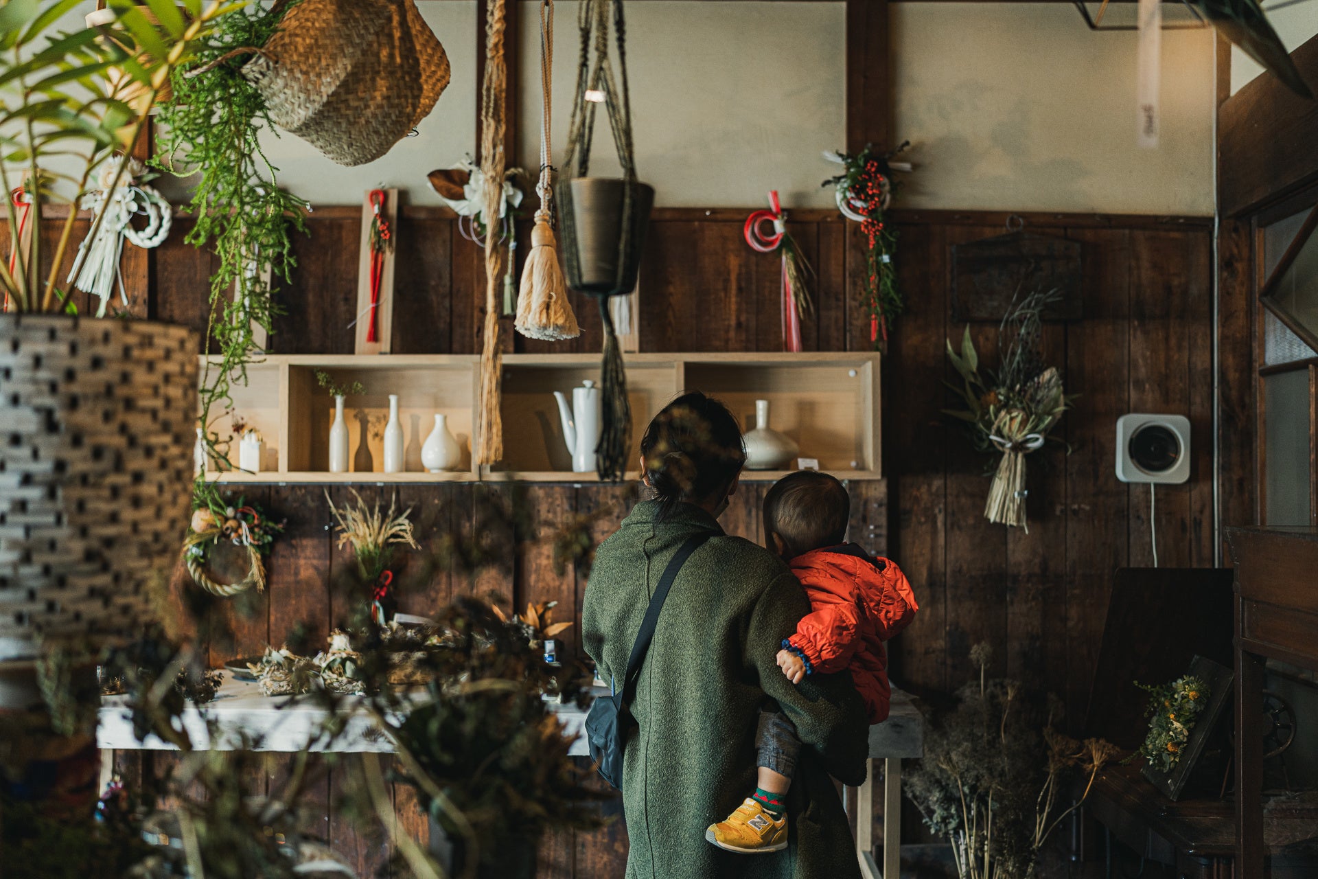 花と食器の出店