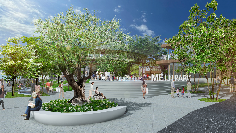 外苑西通り沿いのエントランス