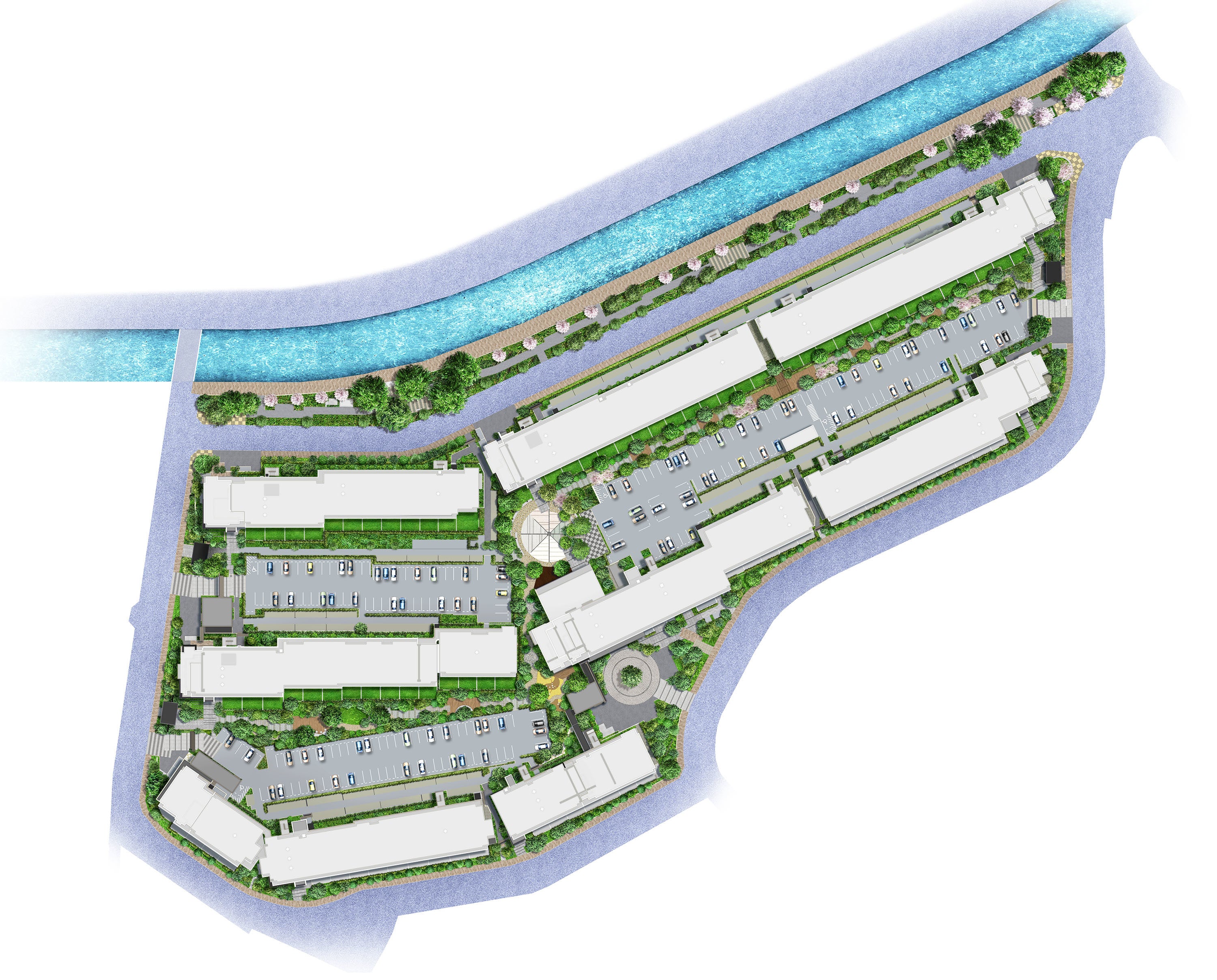 全８棟がすべて南方位に向いた住棟計画