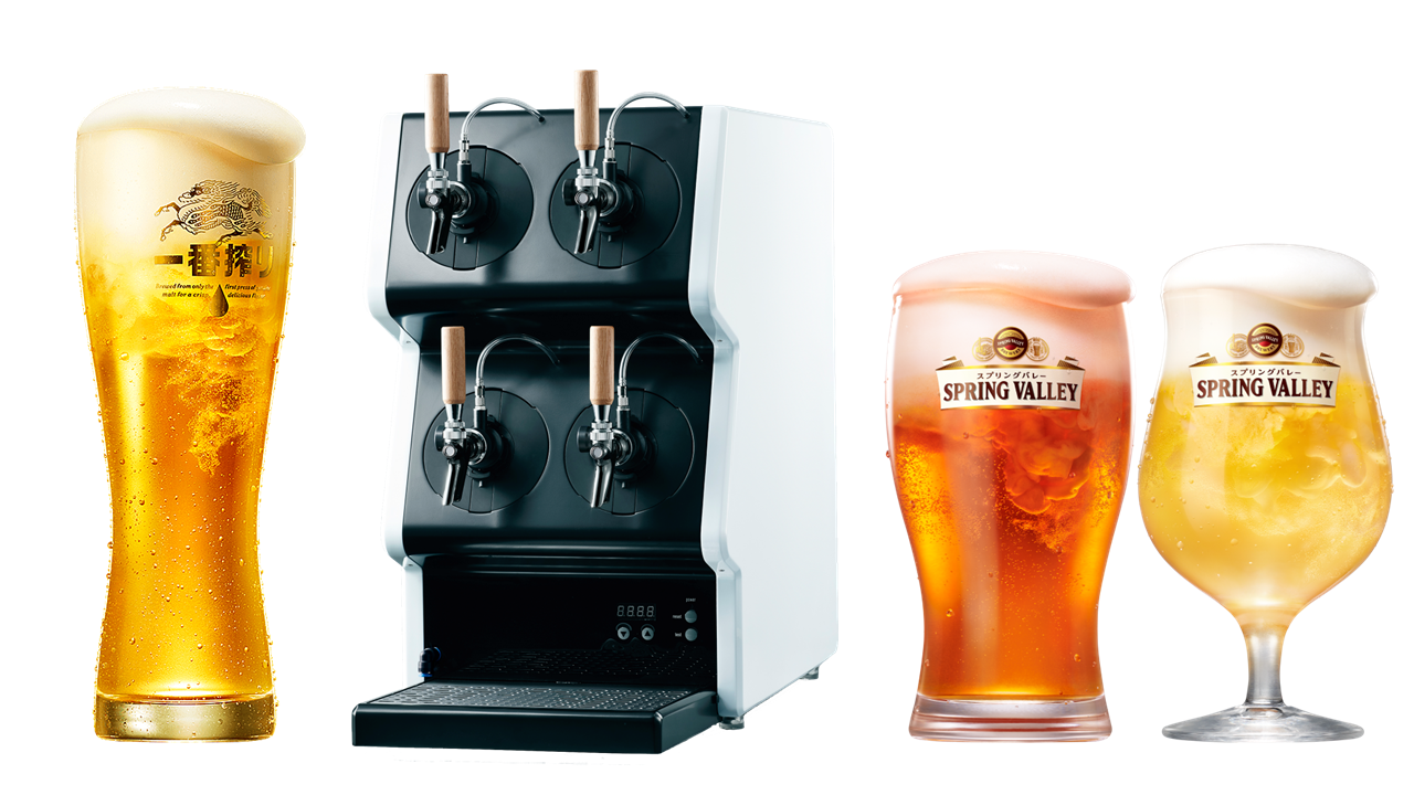 左：キリン一番搾り生ビール、右：Tap Marché（タップ・マルシェ）