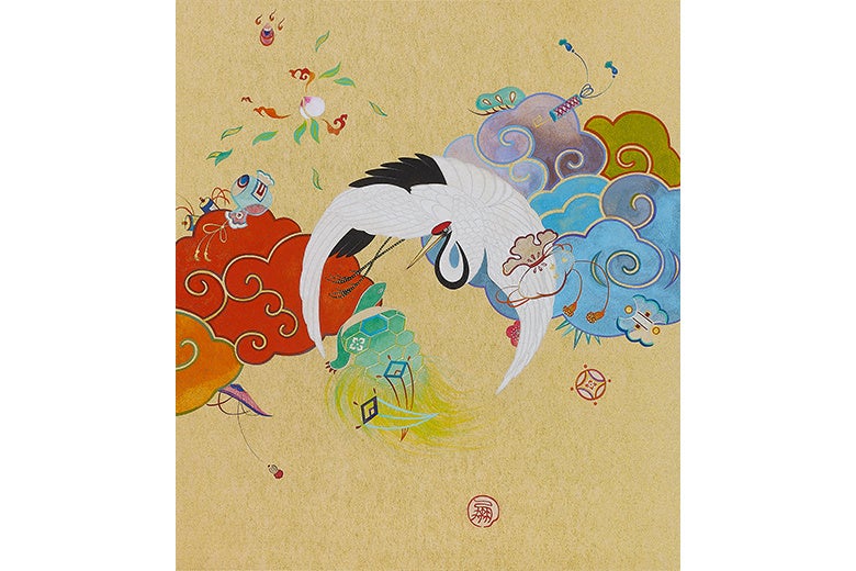 高橋氏の作品『亀鶴之寿 2023』