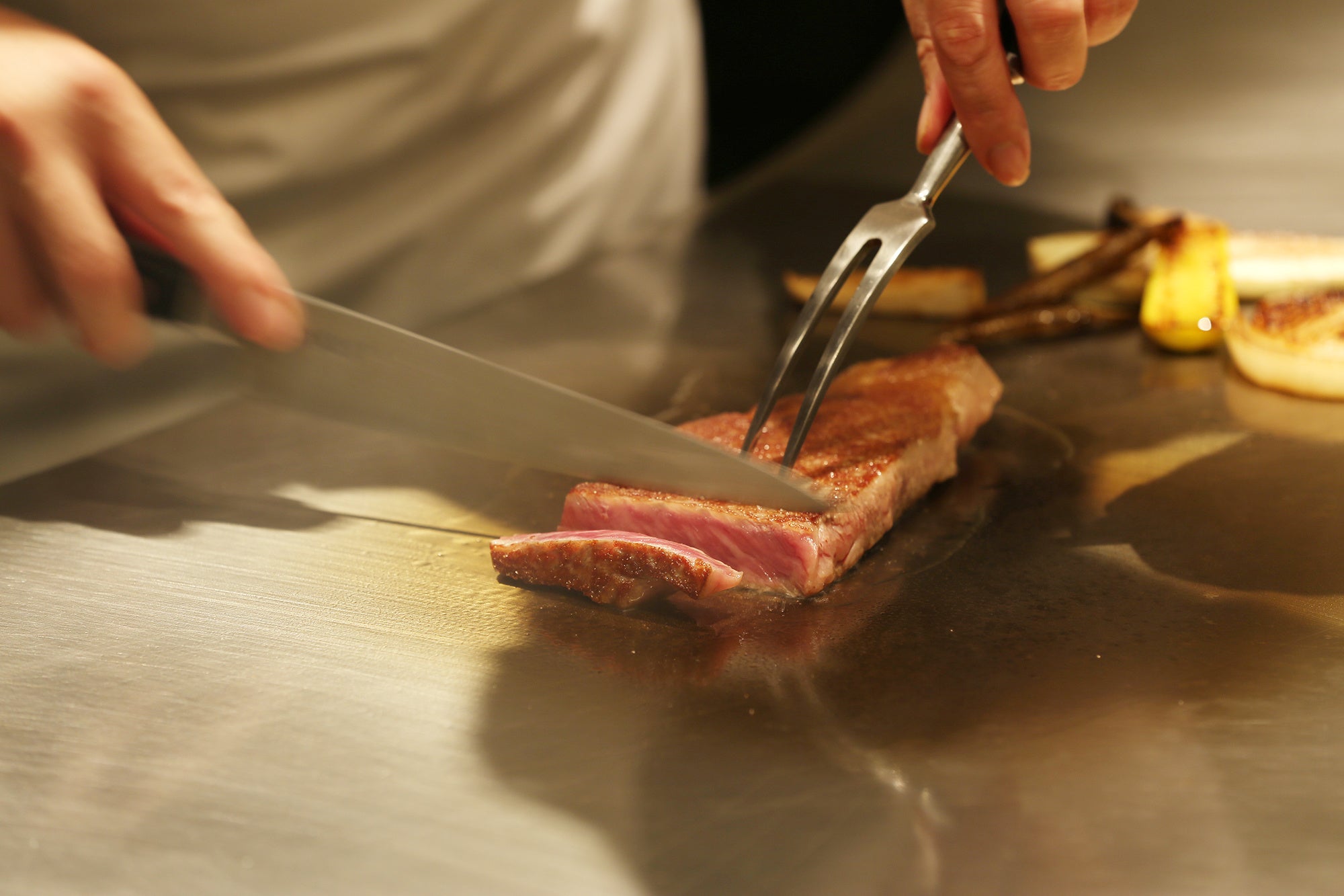お好みの焼き加減で提供