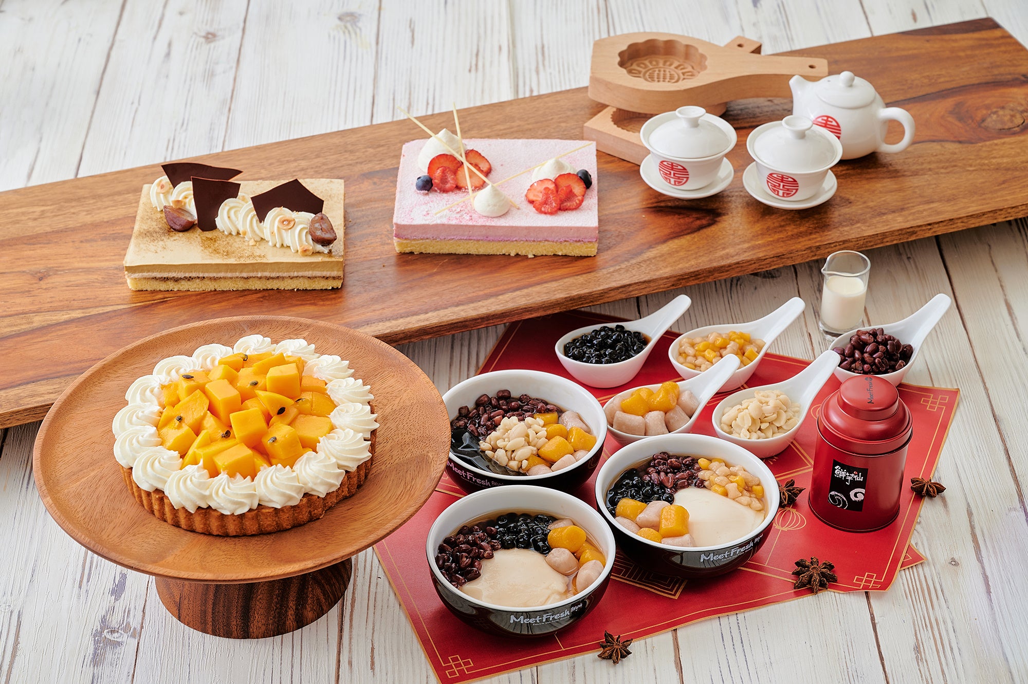 マンゴータルト、タピオカや小豆をのせた仙草ゼリーと豆花（トウファ）などをラインナップ