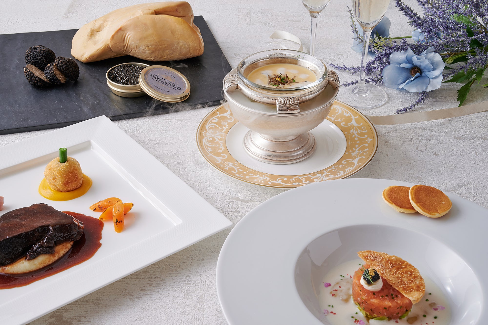 総料理長中宇祢がお届けするスペシャルランチコースは 高級食材をアレンジした5品を用意