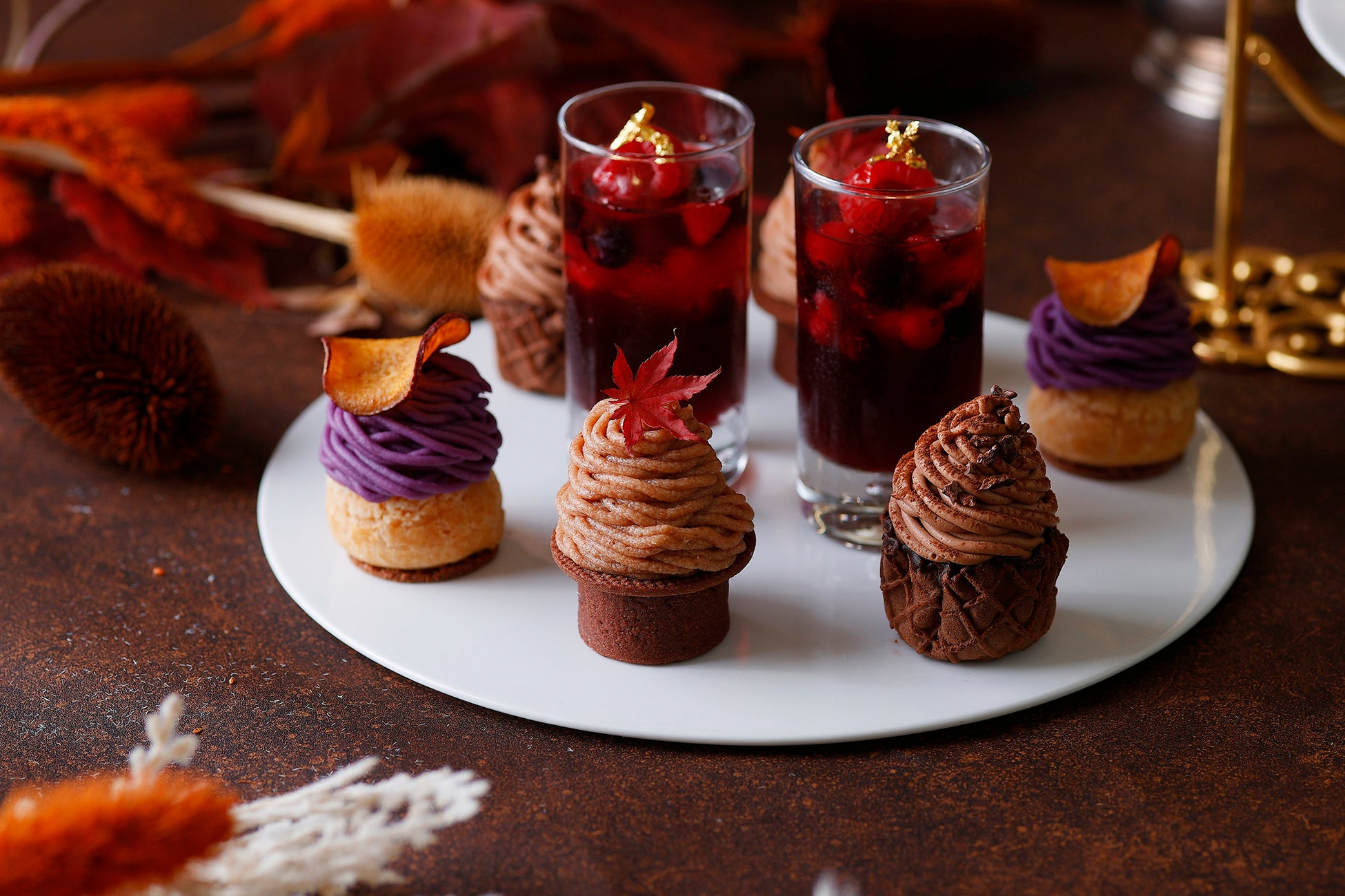 4種のモンブランの食べ比べを楽しめる