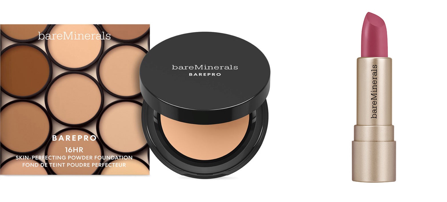 （左）bareMineralsのパウダーファンデーション （イメージ）（右）リップスティック（イメージ）