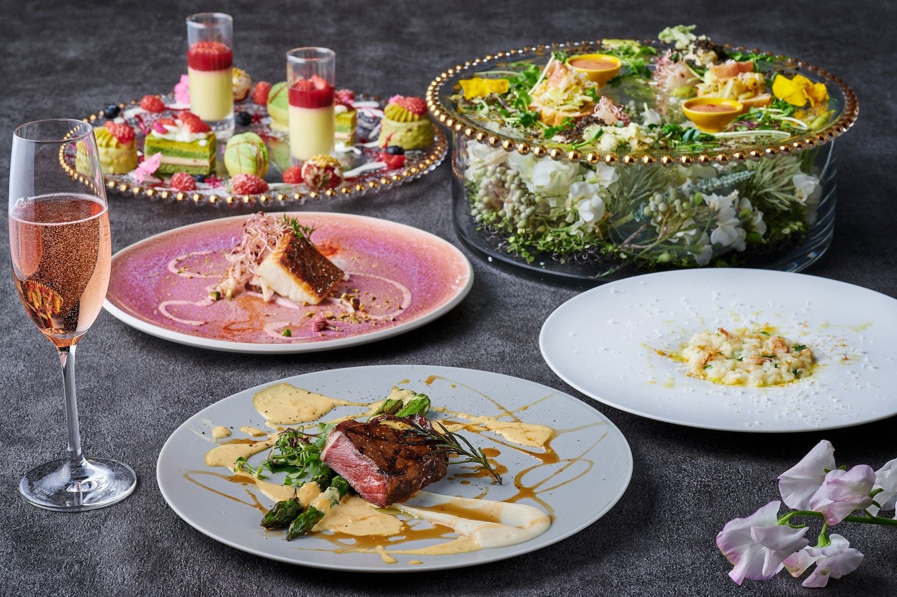 目でも春を感じる『フラワーアート ディナーコース』が新登場 | 株式