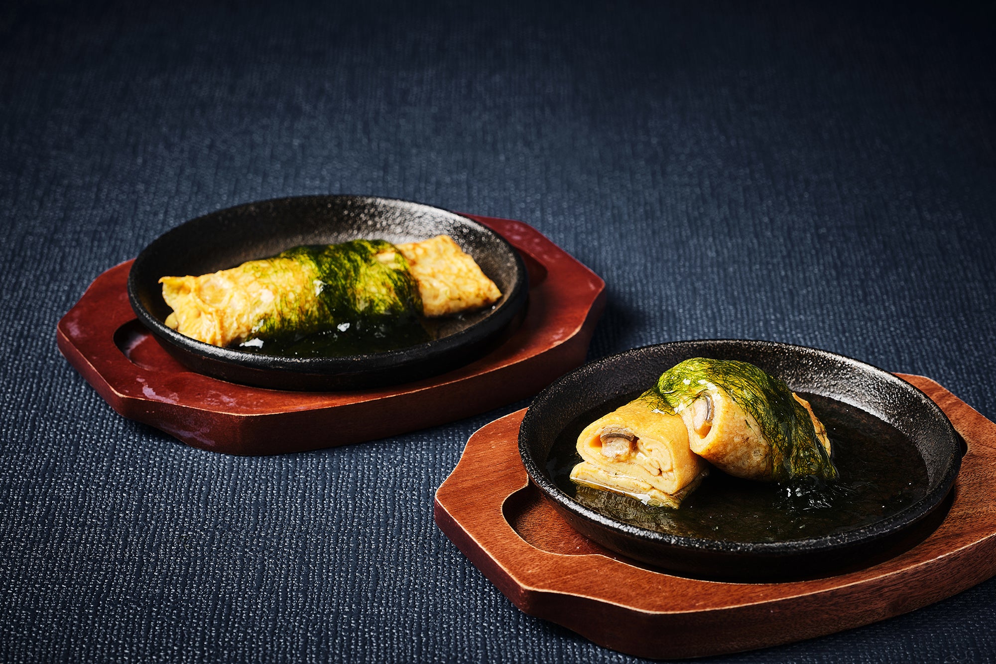 鉄板コーナーで提供する鰻の出汁巻き卵