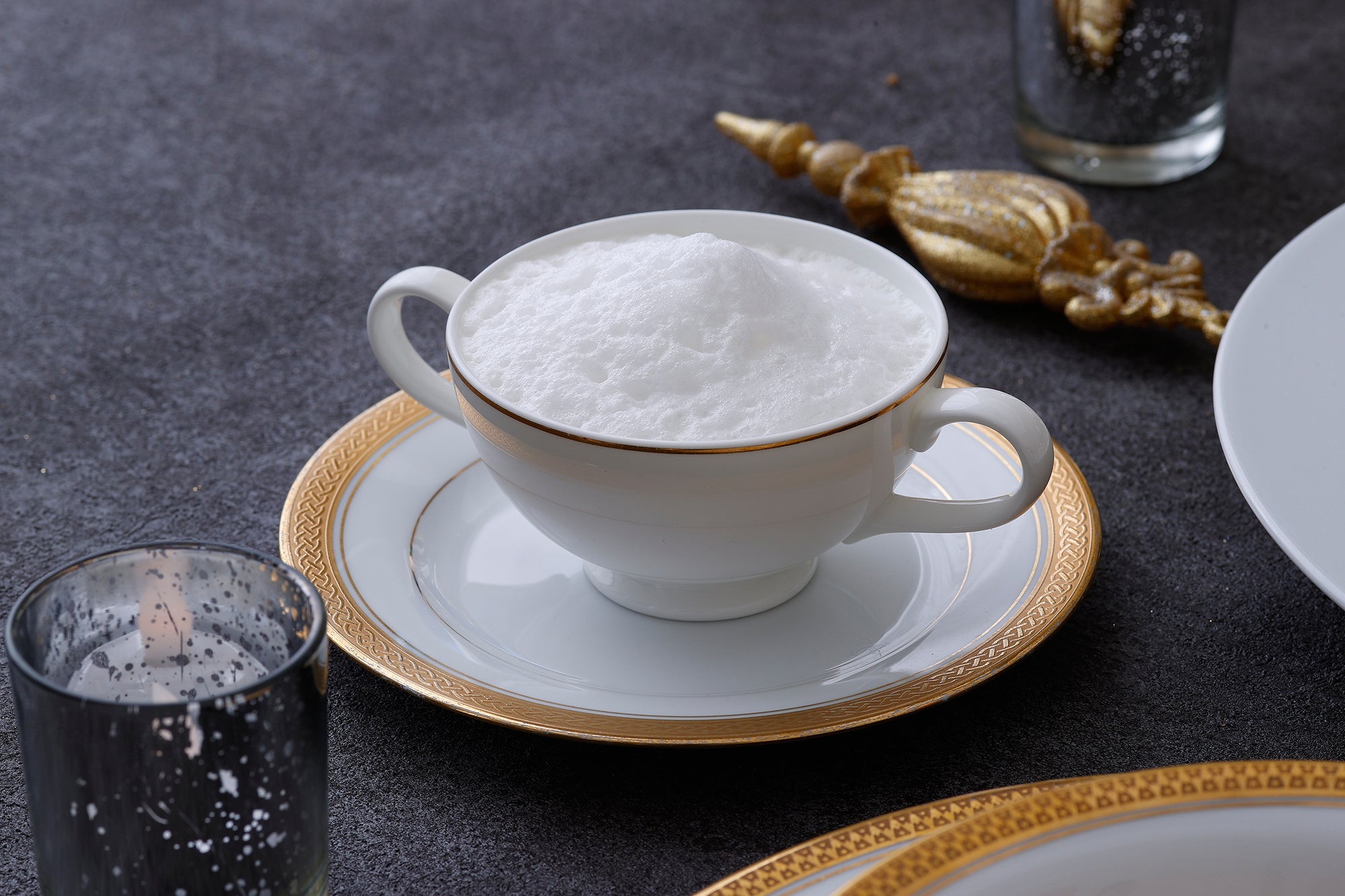 菊芋のスープ ロワイヤル仕立て ターキーのファルスとタピオカ