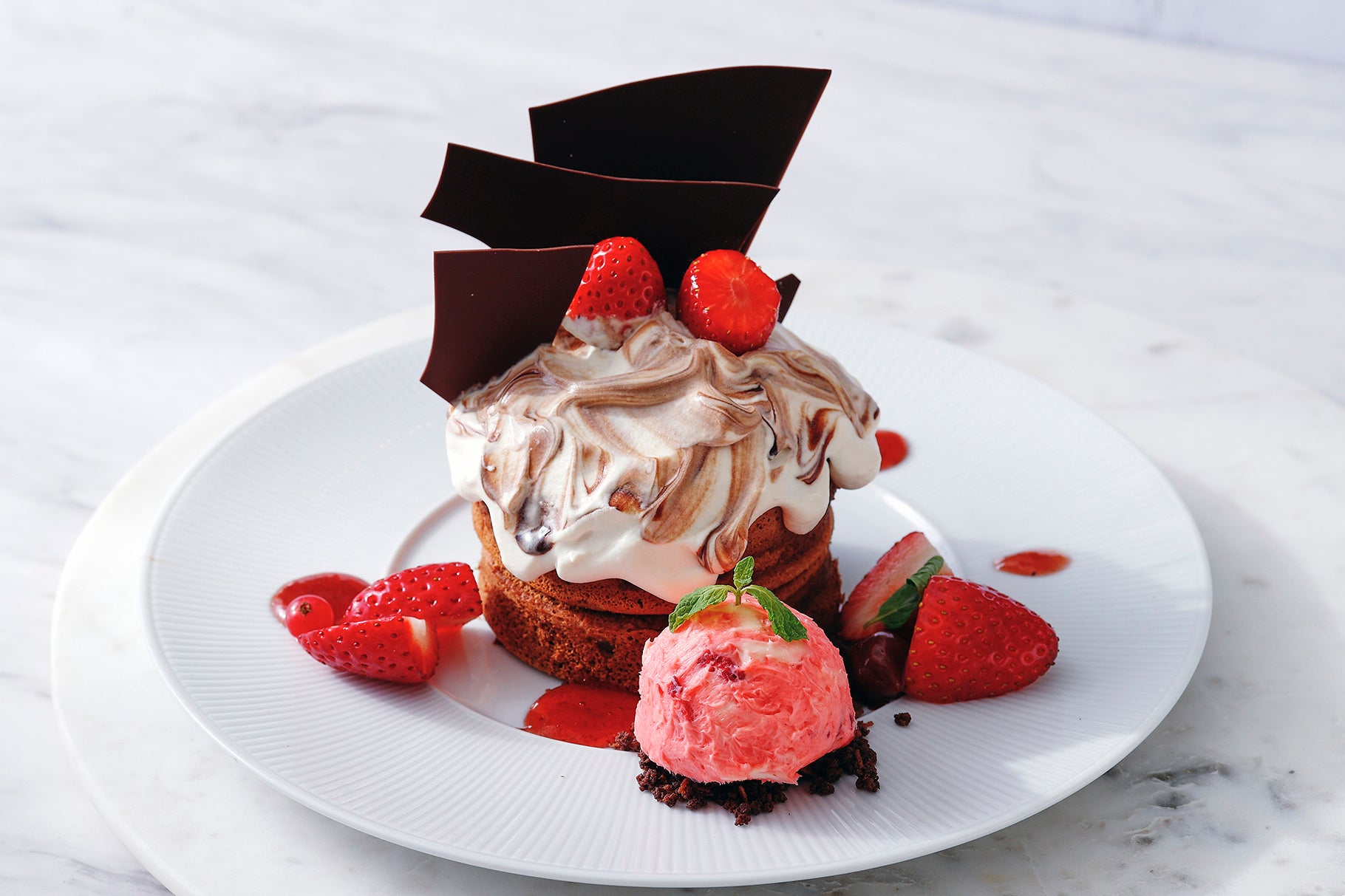 あまおうフォンダン・オ・ショコラパンケーキ グルメプレス