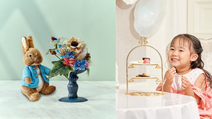 ピーターラビット™ フラワーワークショップ&親子アフタヌーンティーを開催（※フラワーワークショップにピーターラビットの人形はつきません）