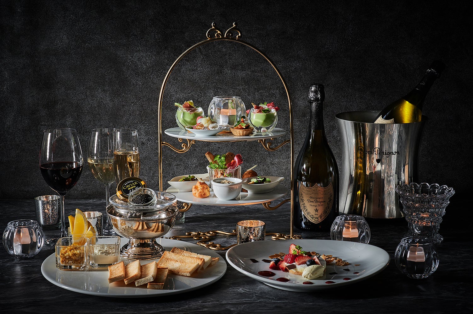 フレンチテイストの彩り豊かな オードブル、キャビア、デザートが付いた フリーフロープラン