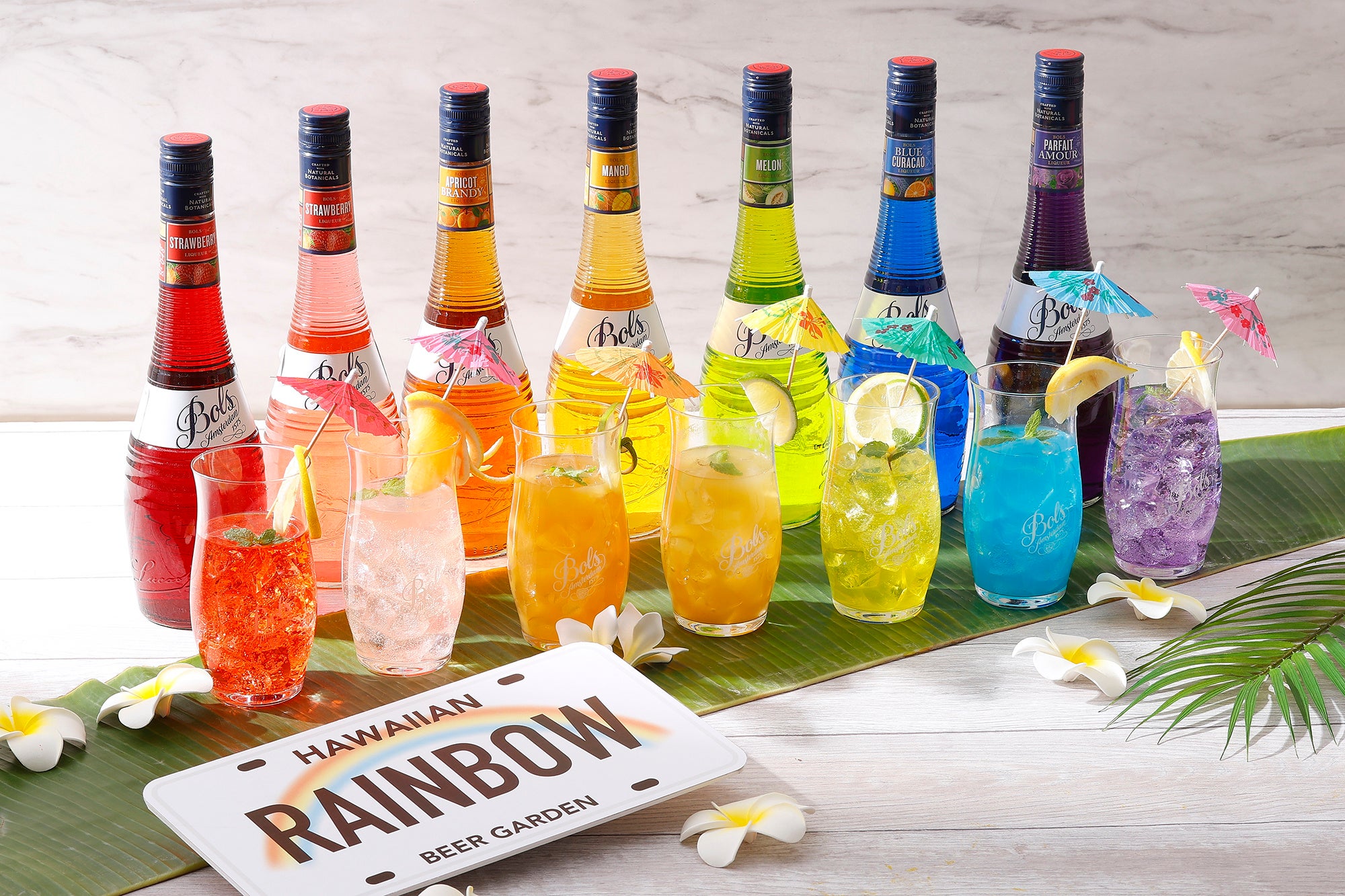 Bols（ボルス）リキュールを使った色鮮やかな7色のカクテル