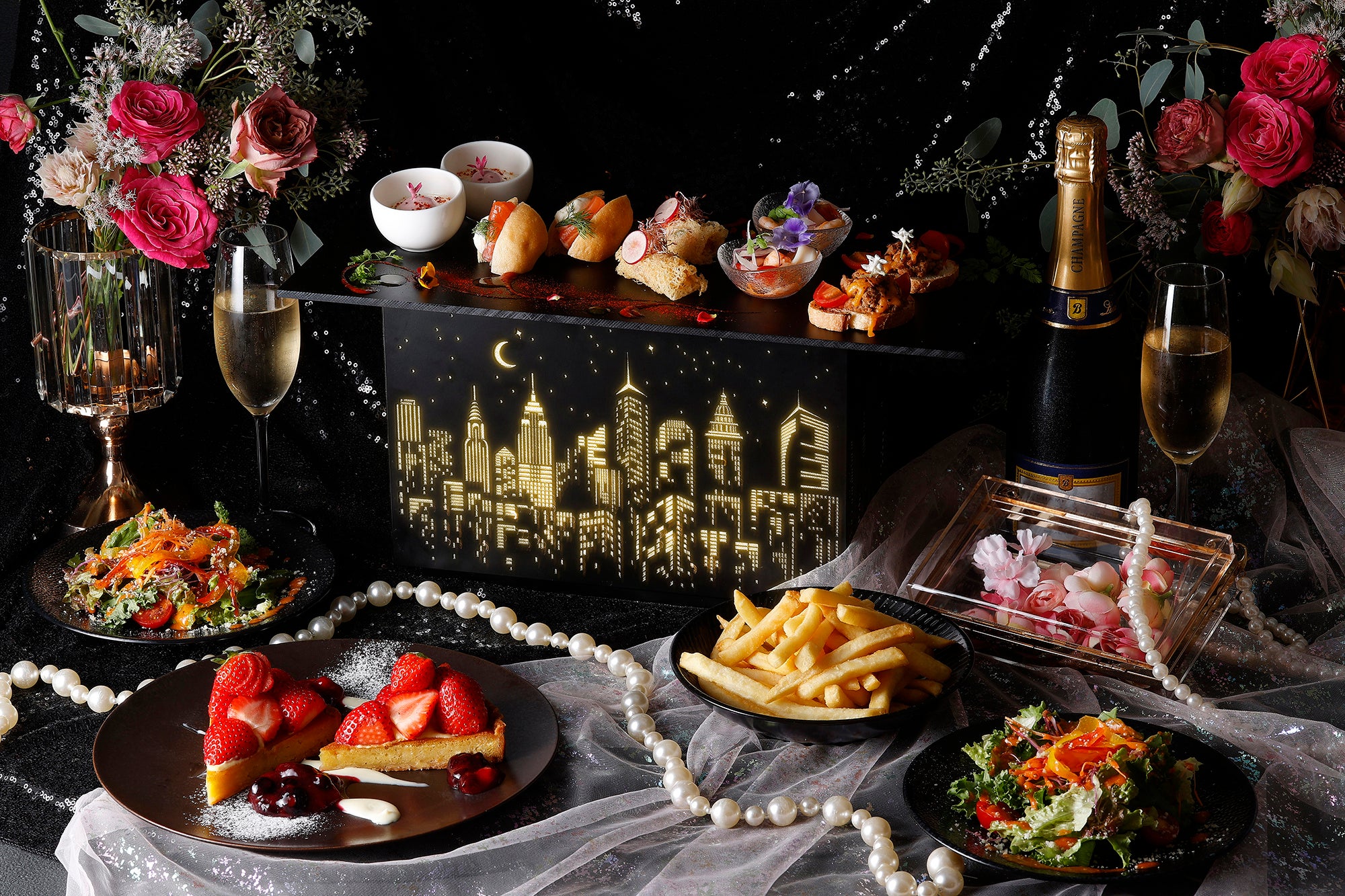 煌めくニューヨーク・ブロードウェイの夜をイメージした華やかなハイティーセット『NY（ニューヨーク）ブロードウェイ・ハイティー』 新登場