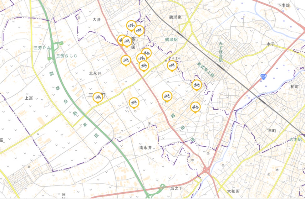 ステーションマップ:「淡色地図データ」国土地理院をもとにOpenStreet株式会社作成