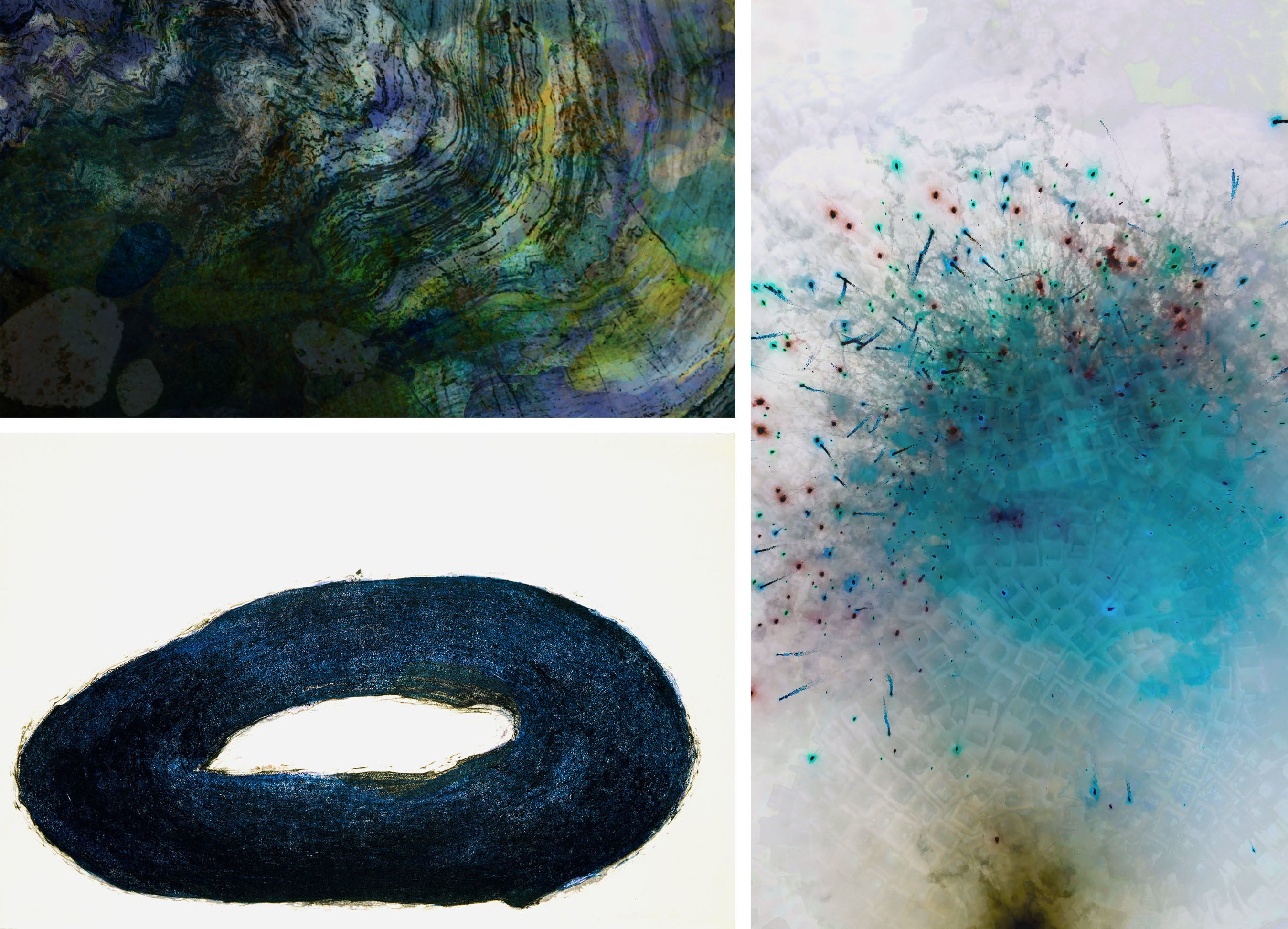 左上「Ancient night」、左下「Circulo」、右「As Time Goes By」