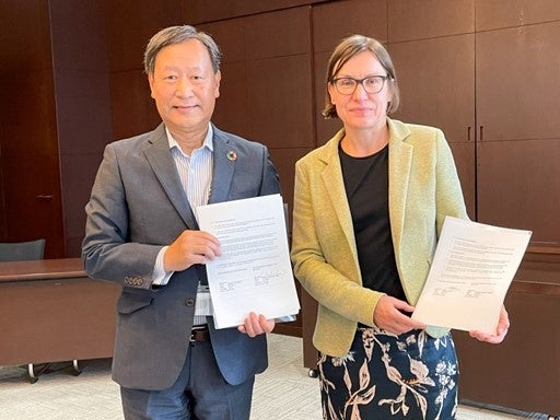 山田JICA副理事長とスポリアリッチICRC総裁との会談の様子