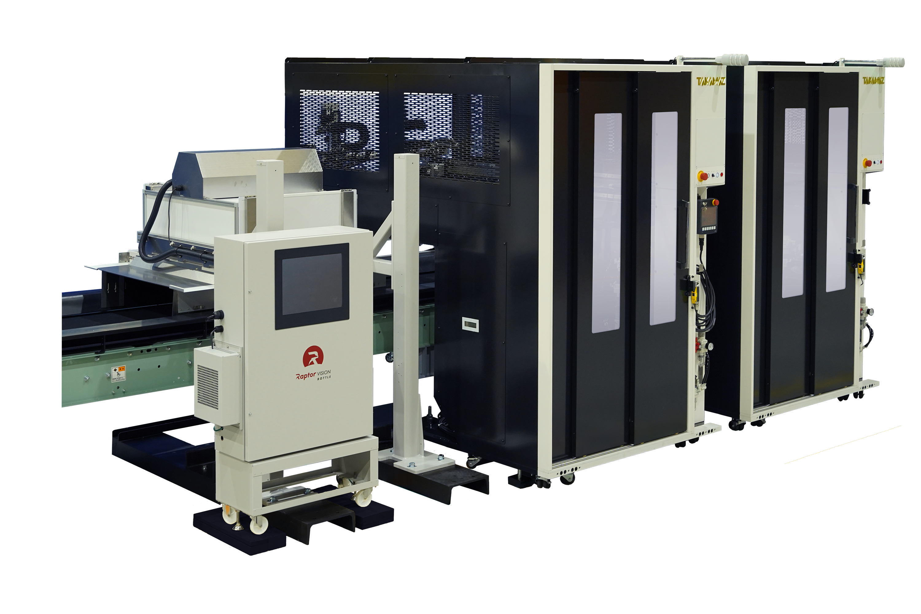 “Raptor VISION BOTTLE“が採用された資源ごみAI自動選別機&nbsp; （高松機械工業製　AI・B-sortイメージ図）