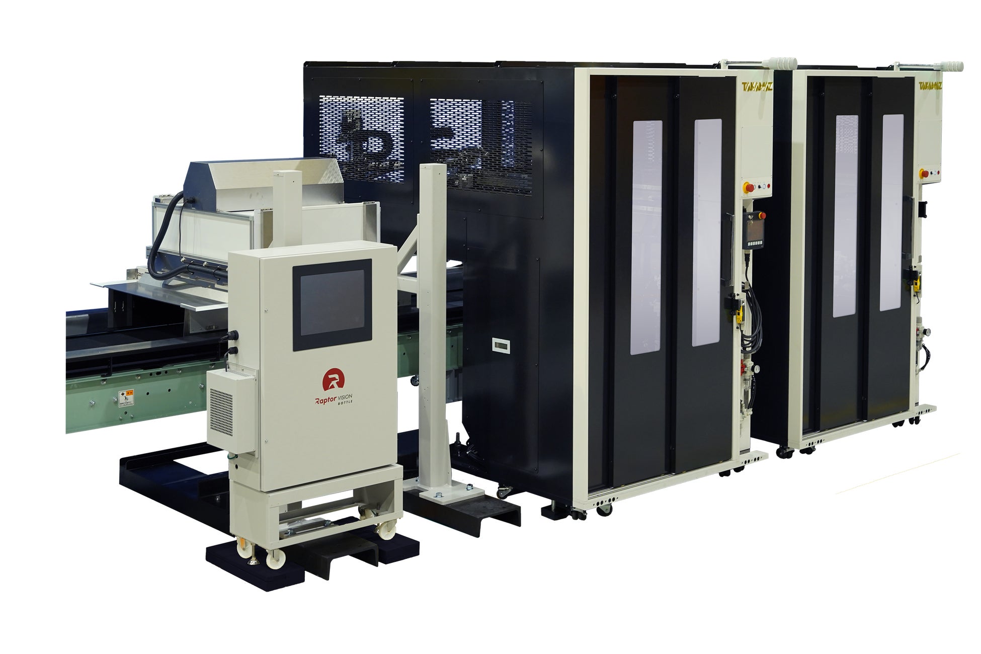“Raptor VISION BOTTLE“が採用された資源ごみAI自動選別機  (高松機械工業製 AI・B-sortイメージ図)