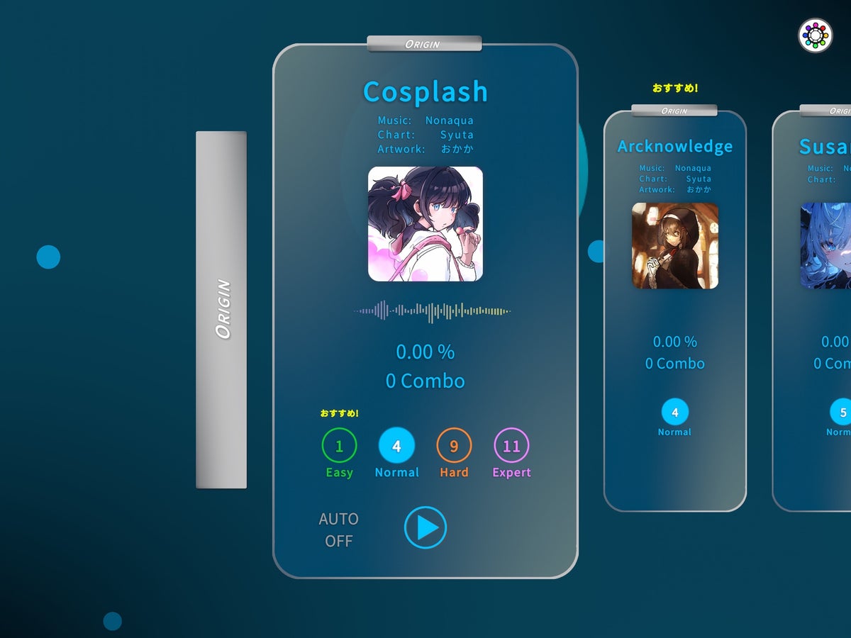物理演算リズムゲーム『dropin』第2弾DLC「Nonaqua Collection Vol.II」配信開始、Nonaqua氏の新曲4曲を追加