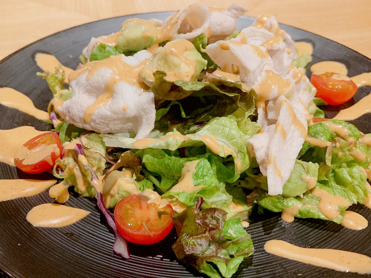 アボガドと豚しゃぶの春サラダ