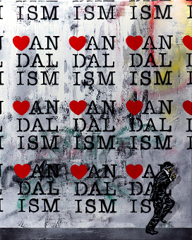 ⓶Ｎｉｃｋ Ｗａｌｋｅｒ「ＶＡＮＤＡＬＩＳＭ」ステンシル、スプレーペイント、キャンバス、７６×６１㎝