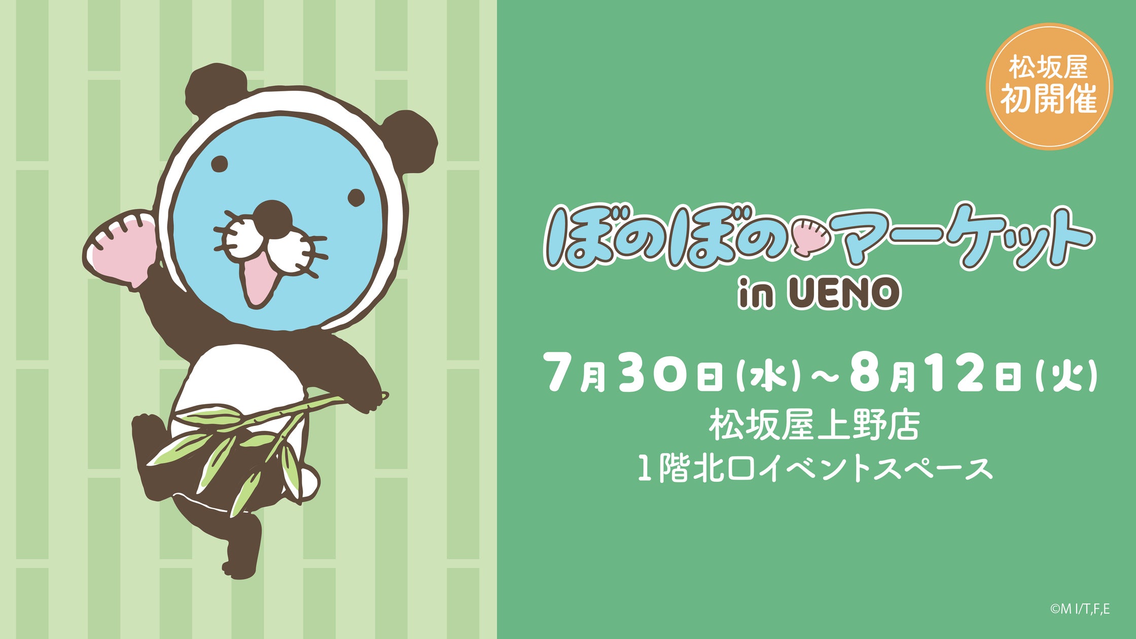 上野松坂屋 限定ノベルティ パンダフォト風カード 松坂屋上野店初開催!パンダにおきがえしたぼのぼのが登場!限定