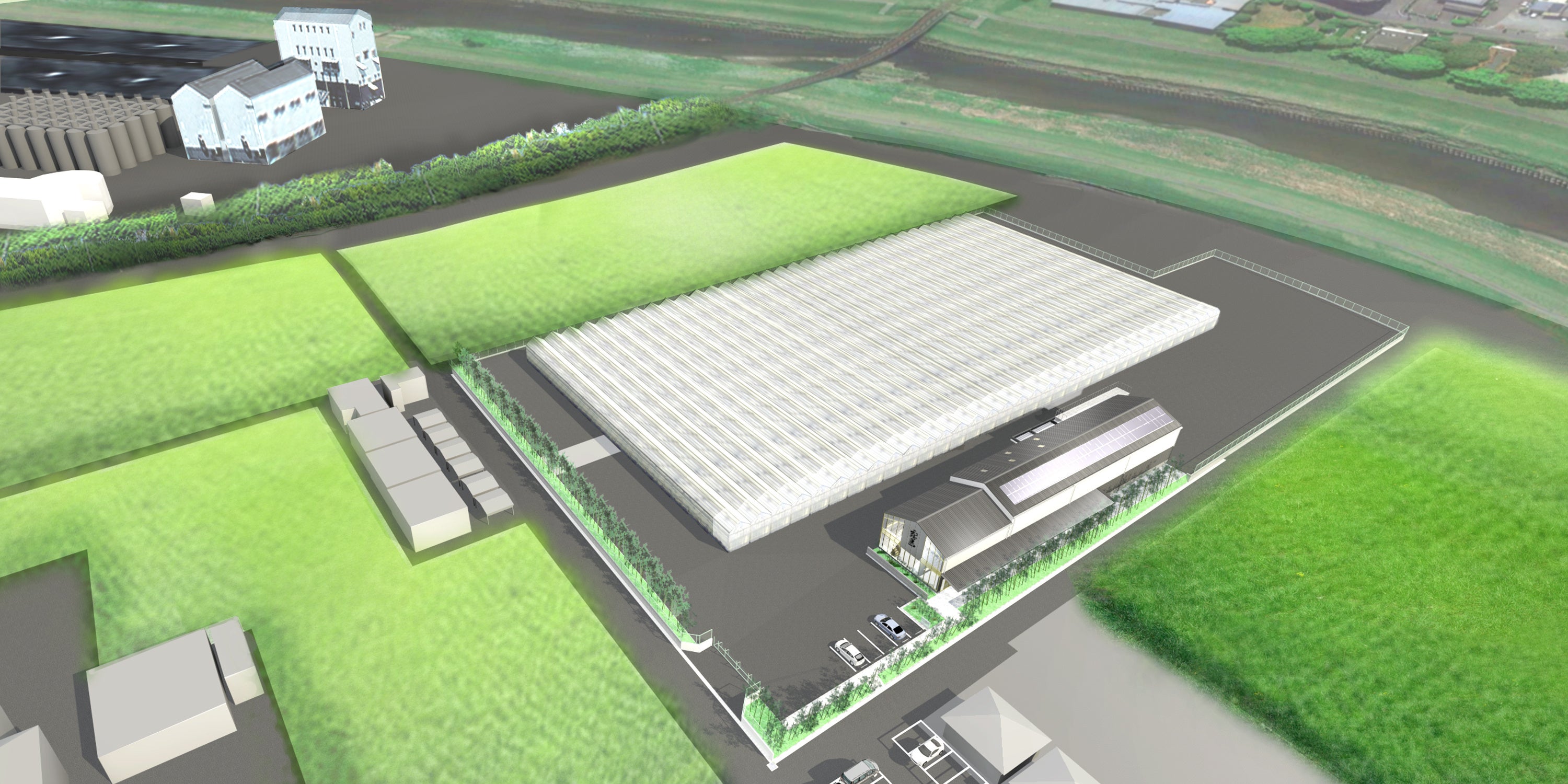 【甘藷種苗生産施設(仮称) 鳥瞰図】