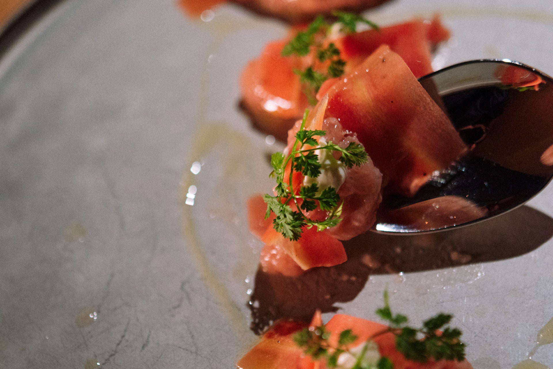 甘海老のタルタル　サワークリームと京人参のマリネ