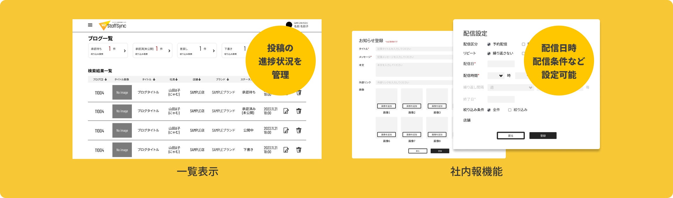 店舗／本部コミュニケーション機能