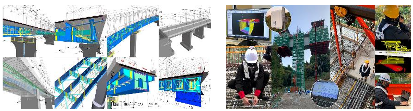 図6．橋梁CIMシステムと橋梁施工現場の生産性向上