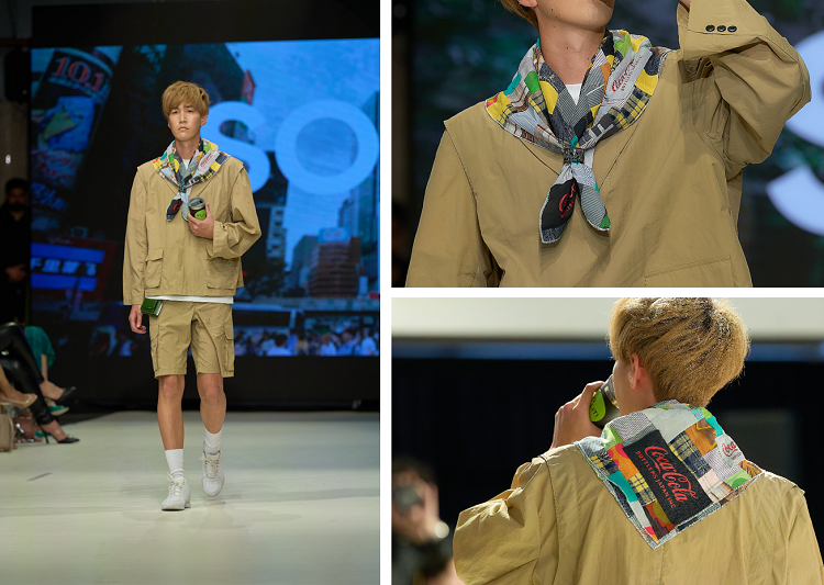 【スカーフとスカーフリングを身に着けた髙居】