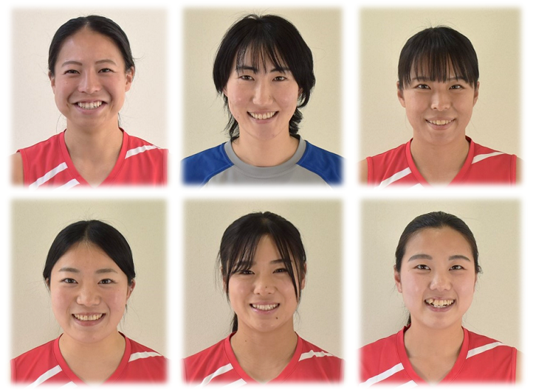 写真上左から、浅井、中村、森、写真下左から、尾本、浦田、小早川