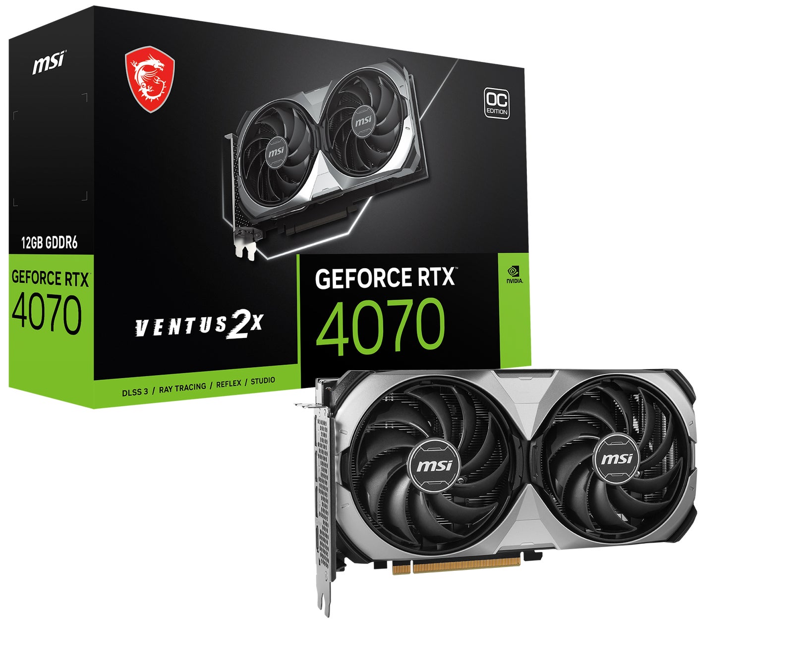 msi NVIDIA RTX 4070 動作検証済み MSI、NVIDIA®の 「GeForce RTX™ 4070」 を採用したグラフィック