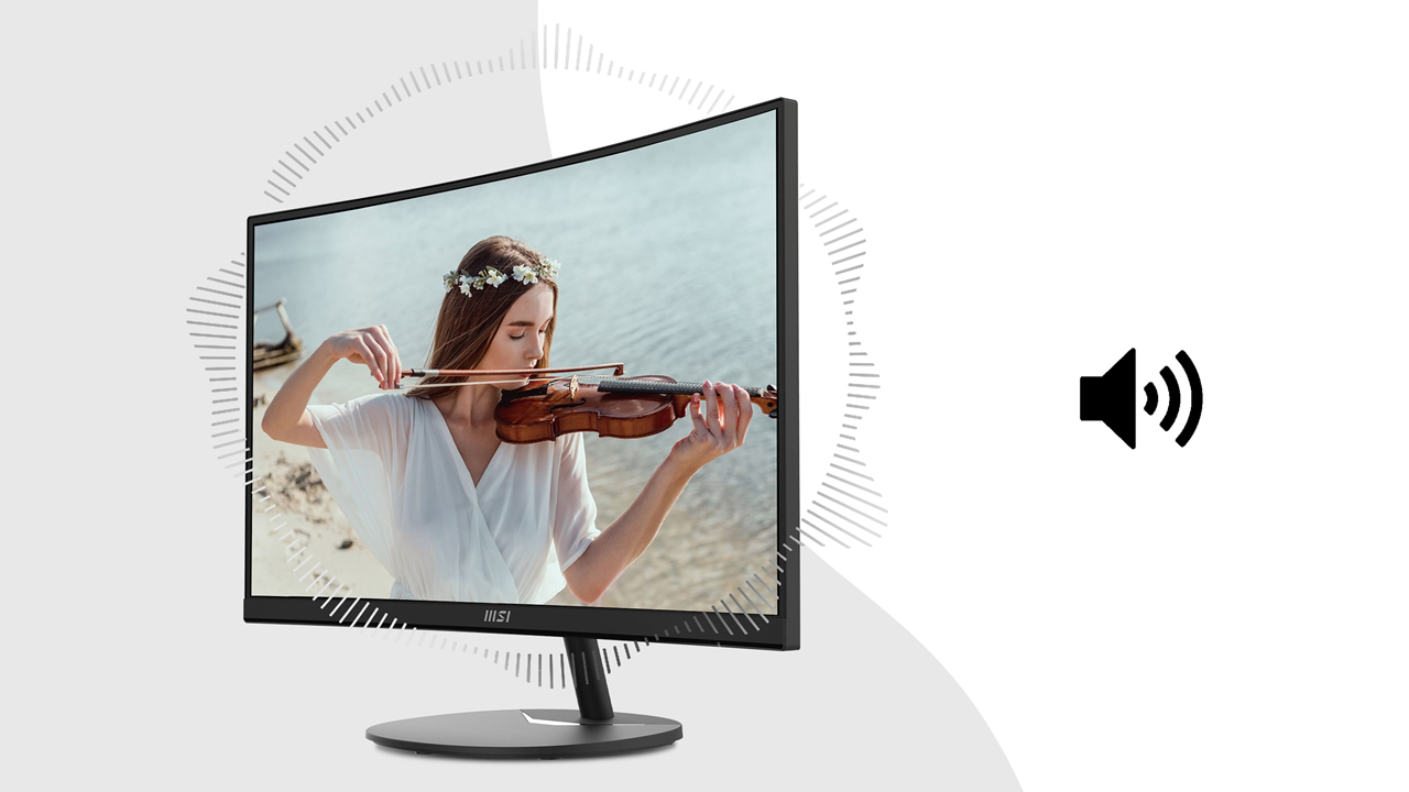 MSI初となる目に優しいビジネス向け湾曲モニター アンチフリッカー