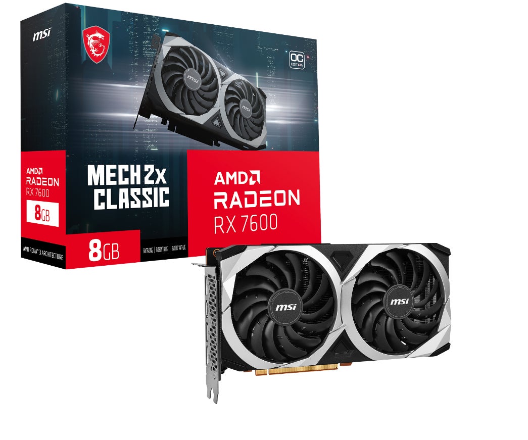 「RADEON™ RX 7600 MECH 2X CLASSIC 8G OC」がMSIから発売!AMD RDNA3アーキテクチャを採用し、高性能な冷却機構と静音性を実現。BCN AWARD 2023「グラフィックボード」部門No.1受賞の信頼性。 「RADEON™ RX 7600 MECH 2X CLASSIC 8G OC」がMSIから発売!AMD RDNA3アーキテクチャを採用し、高性能な冷却機構と静音性を実現。BCN AWARD 2023「グラフィックボード」部門No.1受賞の信頼性。