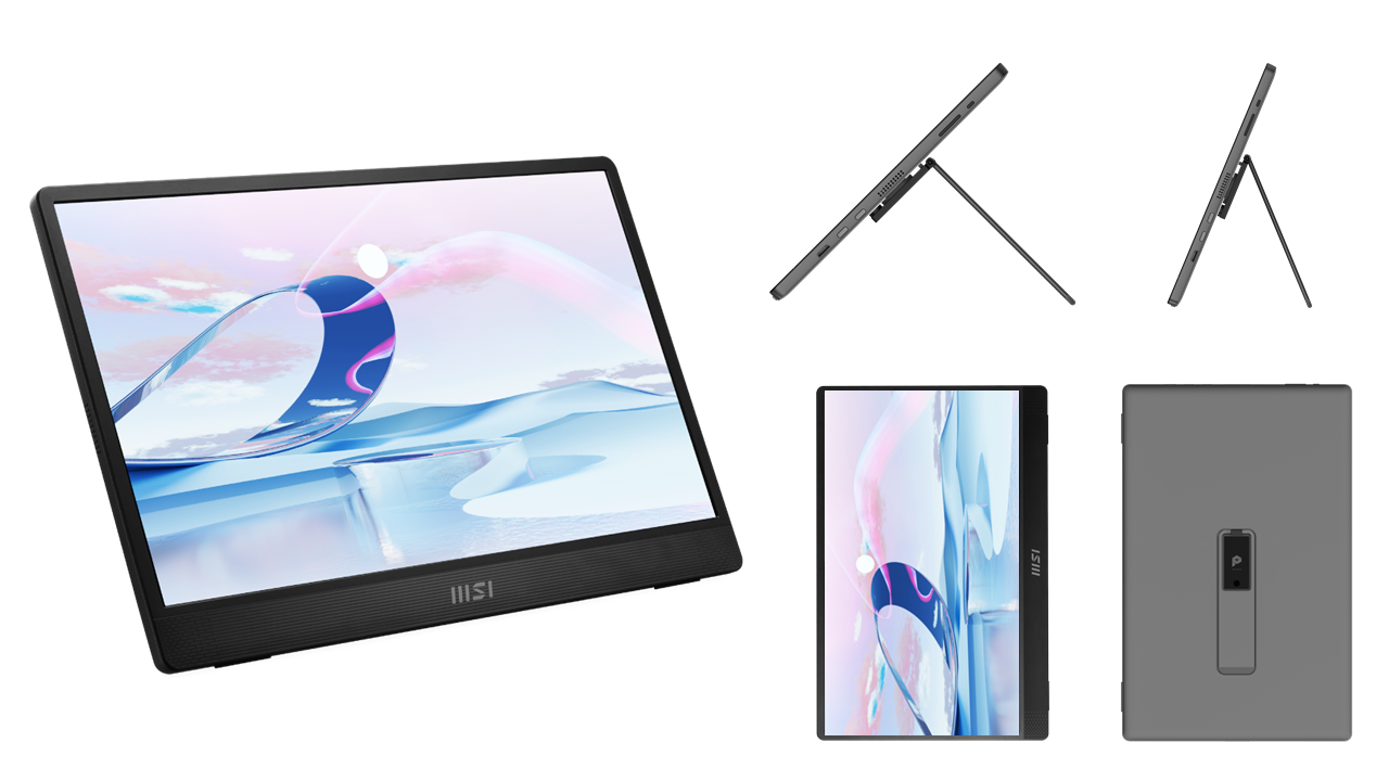 MSI初のL字型ケーブル付属で配線すっきり高画質モバイルモニター15.6