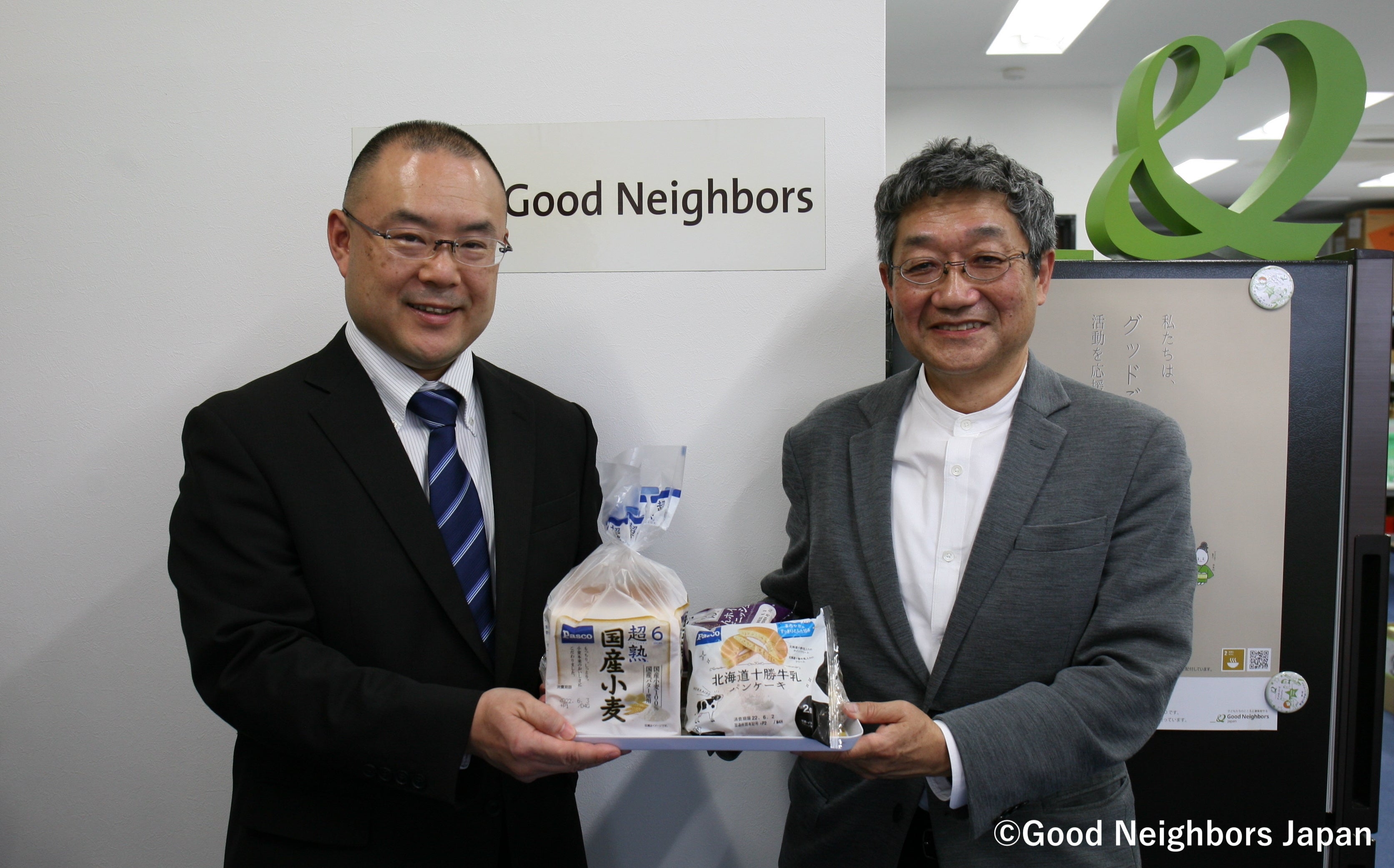 GNJP事務局長の小泉智(左)とPasco代表取締役専務の盛田兼由様(右) 