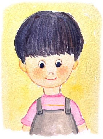 カワダクニコさん本人によって描かれた似顔絵