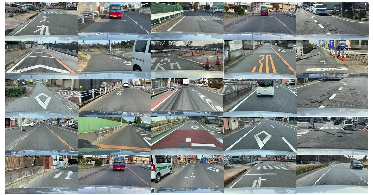 自動運転開発において、物体検出に欠かせない走行画像データ例