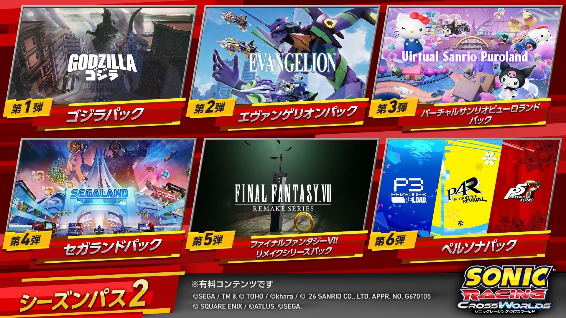 ソニックレーシング シーズン2!サンリオ、FF7、ペルソナ参戦!新モードも ソニックレーシング シーズン2!サンリオ、FF7、ペルソナ参戦!新モードも