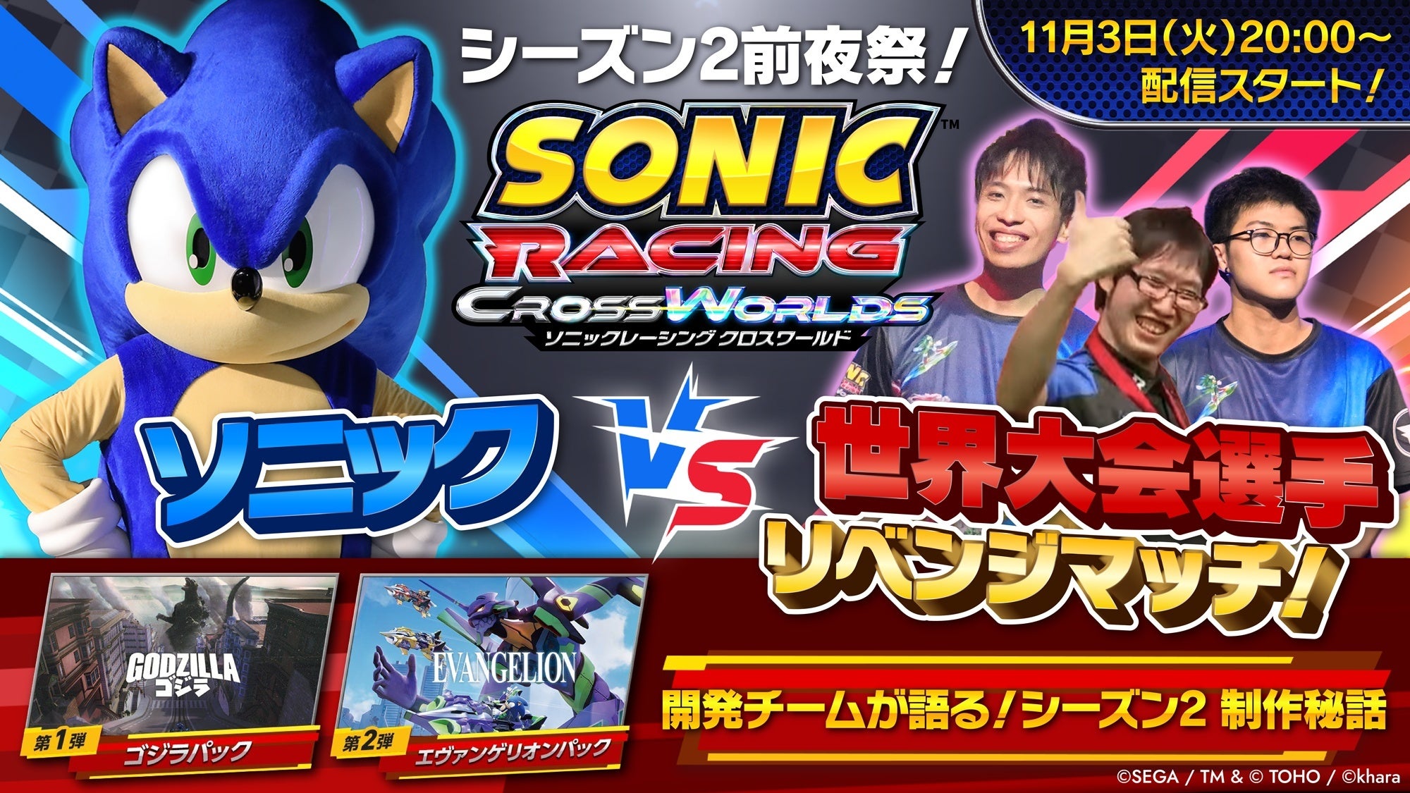ソニックレーシングS2直前!開発秘話&世界大会選手と対決!豪華報酬も ソニックレーシングS2直前!開発秘話&世界大会選手と対決!豪華報酬も