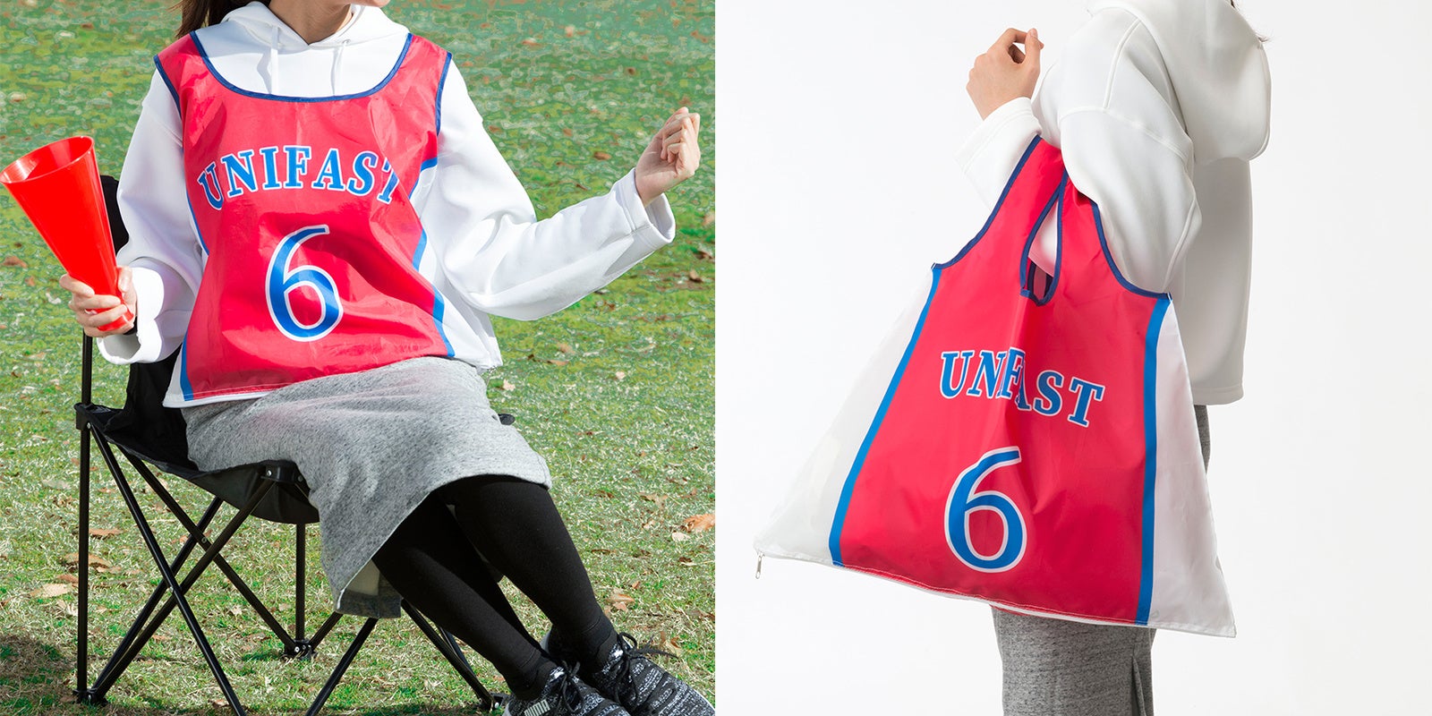 ユニファーストが開発した「着られるエコバッグ」